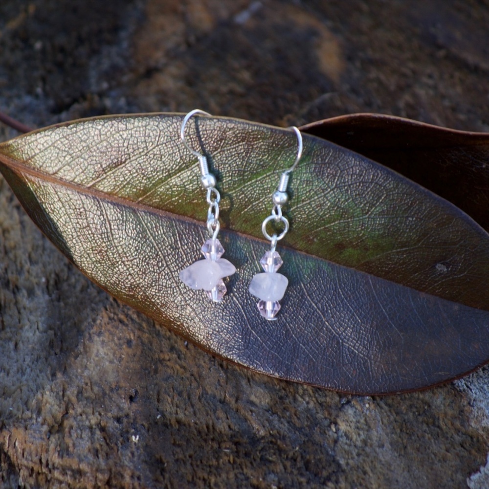 LOVEly Rose Quartz dangle earrings
